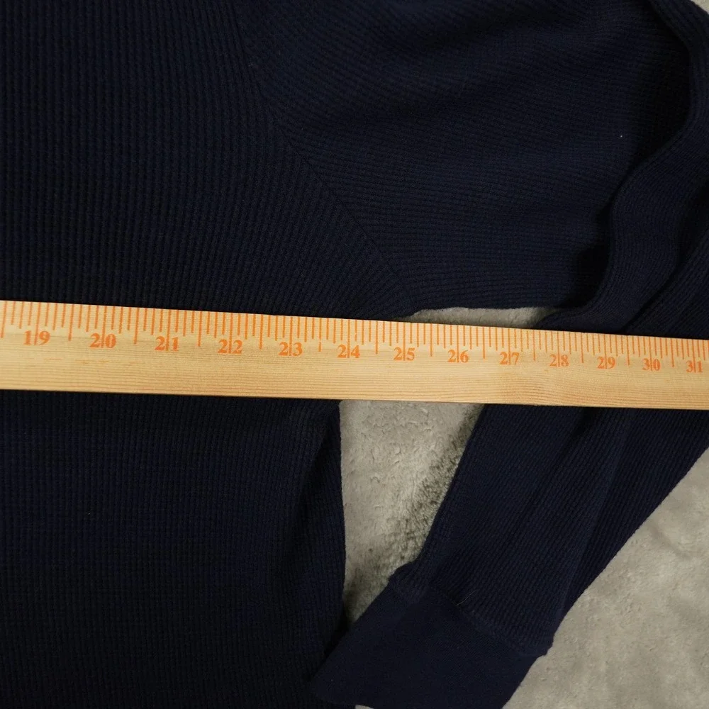 Banana Republic Thermal Henley Shirt Men's XL Navy Blue Long Sleeve Outdoor